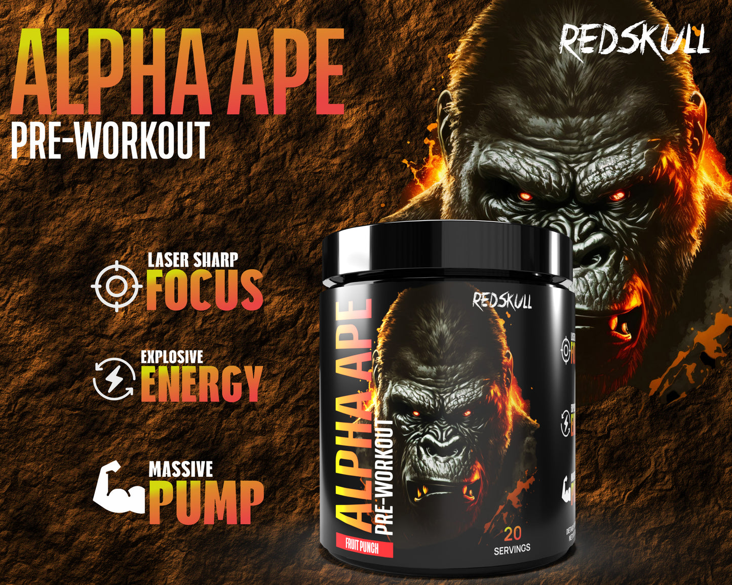 Redskull Alpha Ape Preworkout For Beginner to Intermediate