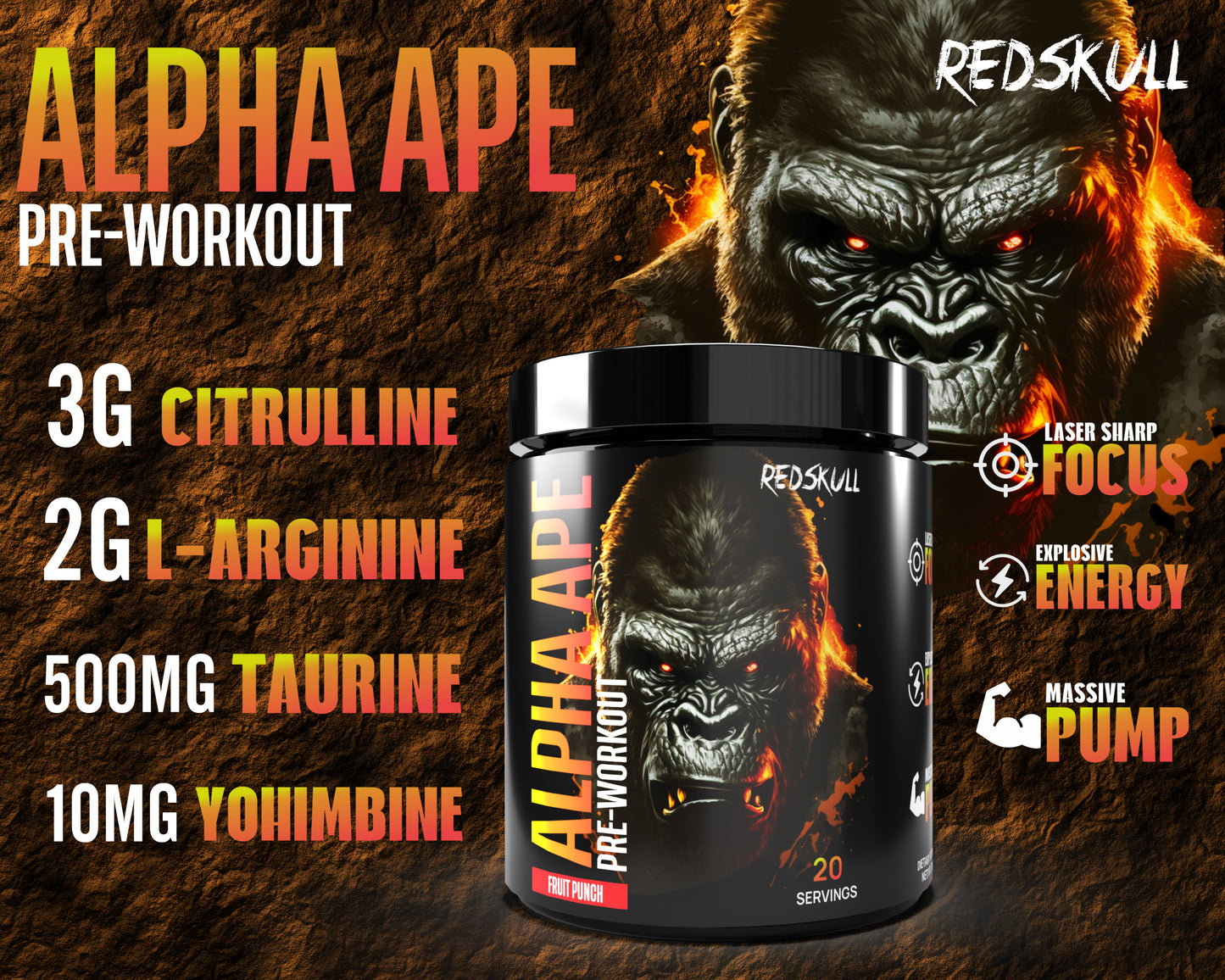 Redskull Alpha Ape Preworkout For Beginner to Intermediate