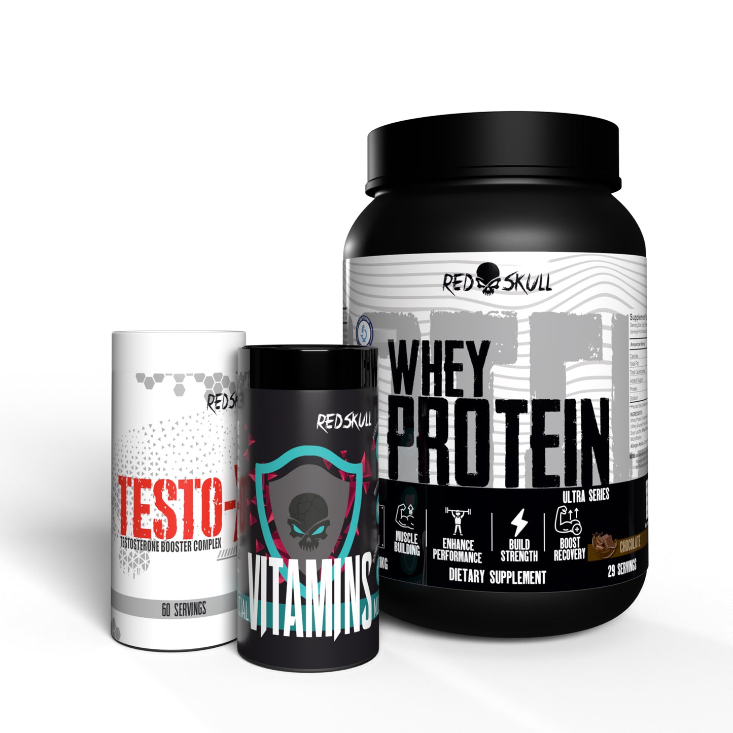 Lean Muscle Gaining Stack (Whey Protein 1kg+Testosterone booster+Multivitamin)